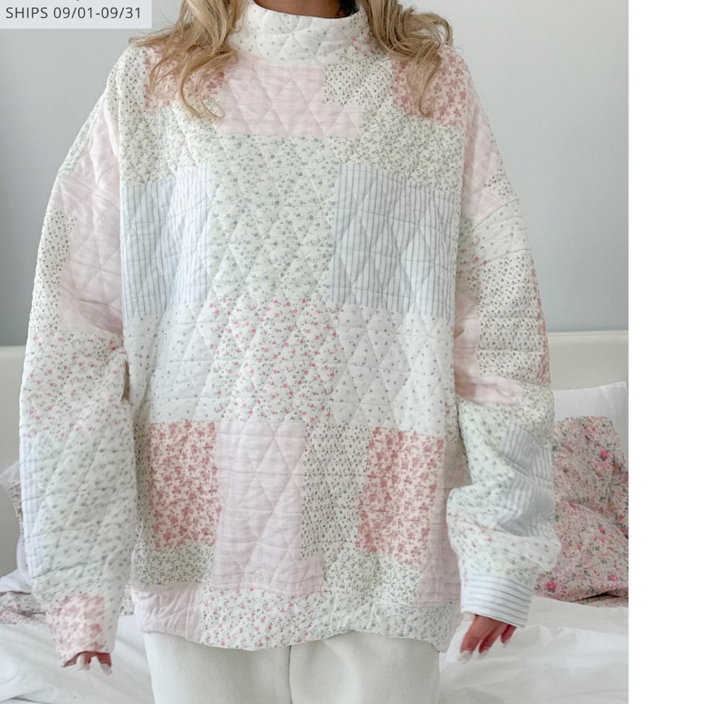❤️Sun-kissed Coconut “ Penny 4 “ Sun-kissed Coconut Quilted Mock Sweatshirt SR38 - Picture 2 of 5